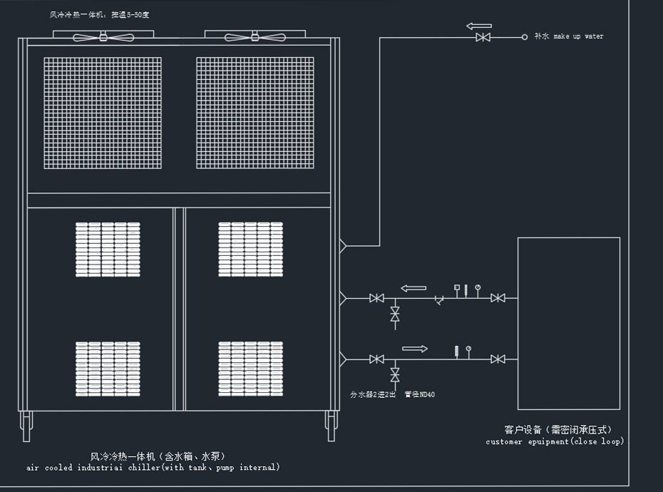 箱式风冷冷水机安装示意图